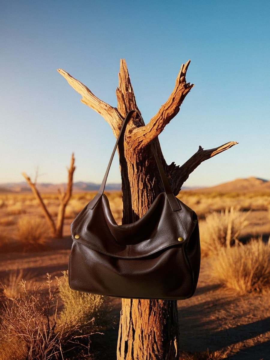 Slouchy Leather Shoulder Tote 4